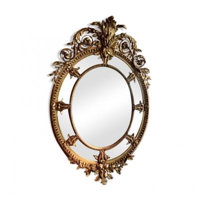 Gilded Wood And Stucco Mirror, 19th Century