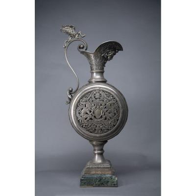 Large Bronze Ewer, 19th Century