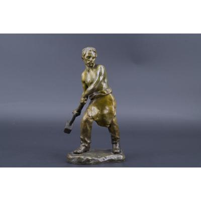Bronze Depicting A Worker, Andor Ruff (1885 - 1951)