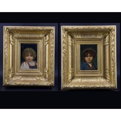 Pair Of Oils On Panel, Nineteenth Century