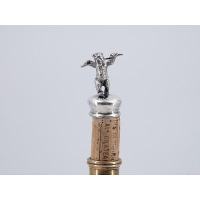 Wine Bottle Stopper In Solid Silver, 19th Century