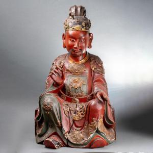Lacquered Sculpture Of Dức Chúa ông (lord He). Vietnam, 19th Century