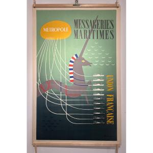According To Poulain, Poster For The Maritime Messengers “the French Union Metropolis”