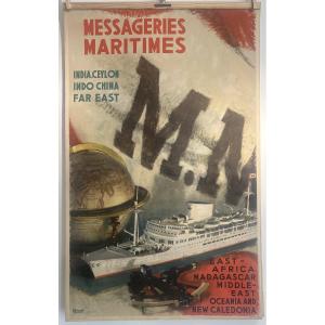 According To Albert Brenet, Messageries Maritimes Poster