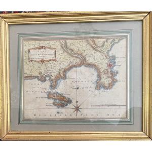 18th Century Map Of Cannes, Antibes And The Lerins Islands