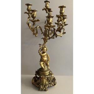 Large Gilded Bronze Candelabra From The Napoleon III Period