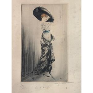 Louis Icart Etching On The Threshold