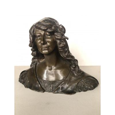 Léon Noel Delagrange (1872 1910) Bronze Brown Patina La Belle Milanaise