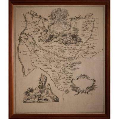 Map Of The Course Of The Canal De Provence XVIIIth