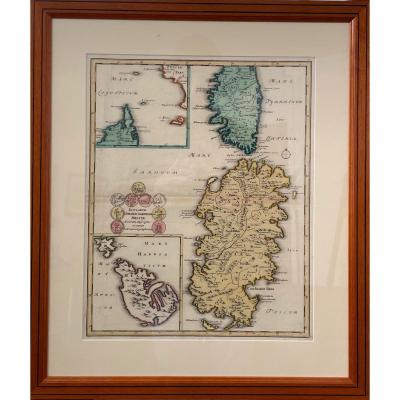 XVIIIth Map Of Corsica And Sardinia