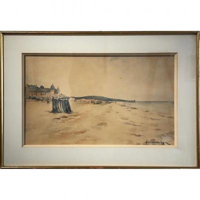 Fernand Negre (1899-1985) Seaside In Trouville
