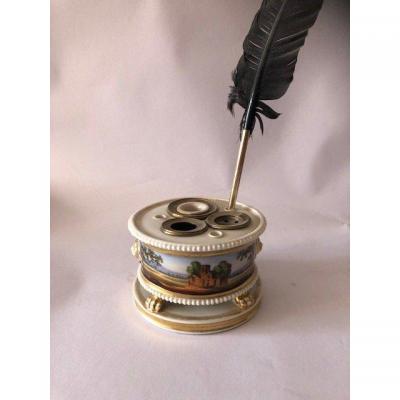 Inkwell 1st Porcelain Empire Of Paris