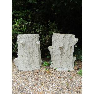 Pair Of Concrete Planters
