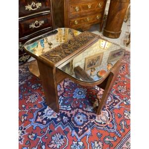 TABLE BASSE EN VERRE ART DECO ANNEE 30