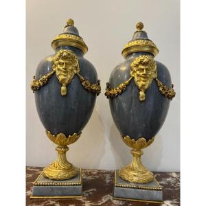 Pair Of Louis XVI Style Fauna Head Cassolettes