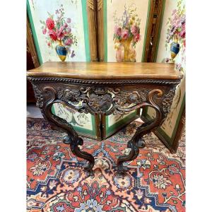 Louis XV Style Oak Console