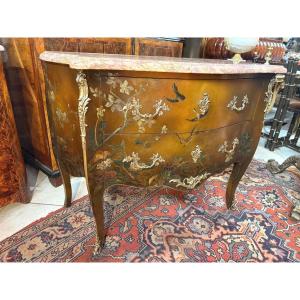 Louis XV Style Chinese Lacquer Chest Of Drawers 