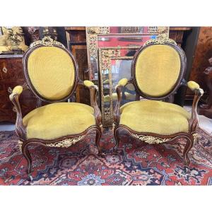 Pair Of Napoleon III Period Armchairs