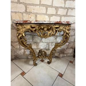 Louis XV Period Wall Console – 18th Century In Gilt Wood