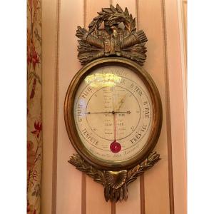 Louis XVI Style Barometer - Thermometer