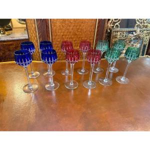 Set Of Twelve Wine Glasses From The Saint Louis Crystal Works