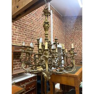 Rococaille Chandelier In The Louis XV Style - 19th Century