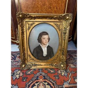 19th-century Pastel Depicting A Young Boy