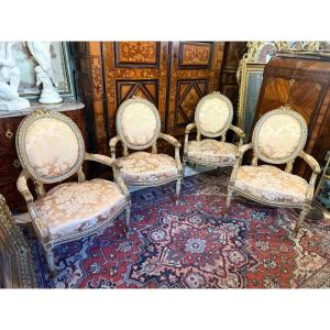 Set Of Four Louis XVI Armchairs