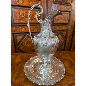 Aiguiere And Its Solid Silver Tray