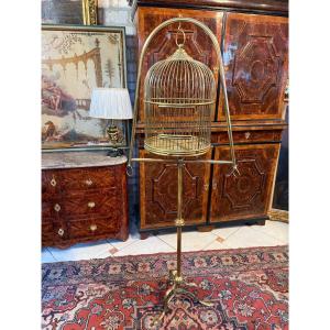Birdcage On Brass Stand
