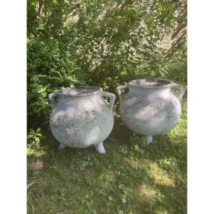 Pair Of Pot-and-pan Jardinieres By Willy Guhl