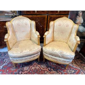 Pair Of Louis XVI Style Bergere With Ears
