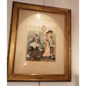 Orientalist Watercolor Signed Maximilienne Guyon Goepp 19th