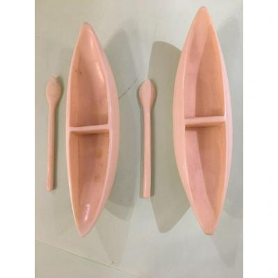 Pair Of Ivory Salt Shakers Early XX