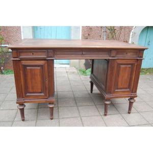 Napoéon III Caisson Desk In Walnut From The 19th Century