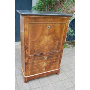 Louis Philippe Period Walnut Secretary From The 19th Century