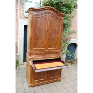 Louis Philippe Period Two-body Bookcase In Walnut From The 19th Century