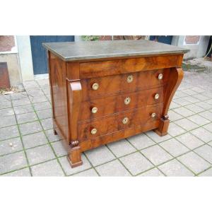 Louis Philippe Restoration Period Chest Of Drawers In Walnut From The 19th Century