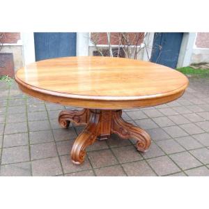 Large Napoleon III Style Walnut Table From The Late 19th Century, Seating 20 With Six Extensions