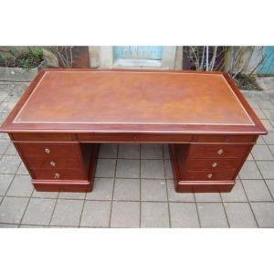 Large 19th Century Louis Philippe Mahogany Pedestal Desk