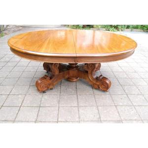 Napoleon III Walnut Table Late 19th Century 20 Place Settings