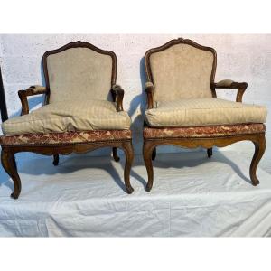 Pair Of Large Louis XV Armchairs