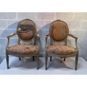Pair Of Louis XVI Style Armchairs