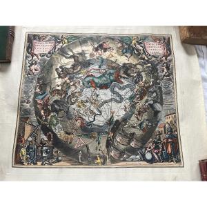 Old Engraving “haemisphaeri Graphicum Coeli Tiet”