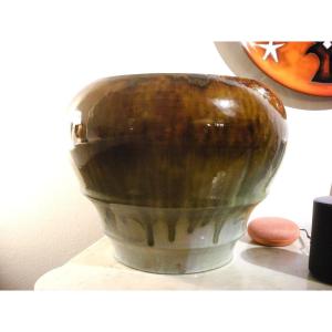 Large Cache - Pot In Gres By Auguste Delaherche