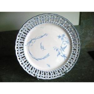 Large Dish "herbarium Service" 1868 By Emile Galle