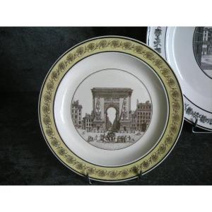 Fine Earthenware Plate 1808 Rare Palmettes Decor Signed Creil