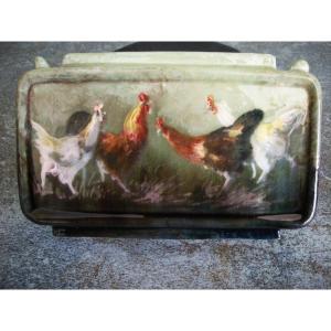 Planter 1890 Farmyard Decor Signed Montigny Sur Loing