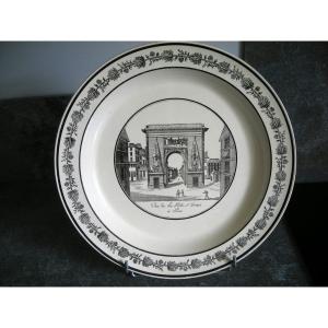 Dish Decor On The Saint Denis Gate In Paris Earthenware 1824 By Choisy Le Roi