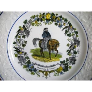 5 Plates 1836 Decor "the Life Of The Chinese" By Choisy Le Roi
